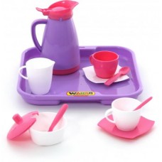 Набор детской посуды "Алиса" с подносом на 2 персоны (Pretty Pink)