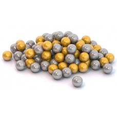 410/1 Шарики диам. 6 см (100 шт. в сетке) золотой и серебряный цвет