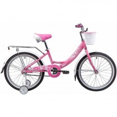 Велосипед NOVATRACK 20", GIRLISH line,розовый,  алюм.рама., тормоз нож, крылья и багажник
