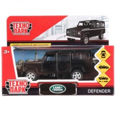 Машина металл LAND ROVER DEFENDER длина 12 см, двери, багаж, черный, кор. Технопарк в кор.2*36шт