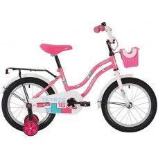 Велосипед NOVATRACK 14" TETRIS розовый, тормоз нож, крылья цвет, багажник, корзина, полная защ.цепи