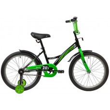 Велосипед NOVATRACK 20" STRIKE черный-зелёный, тормоз нож, крылья корот, защита А-тип