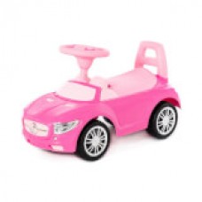 Каталка-автомобиль "SuperCar" №1 со звуковым сигналом (розовая)