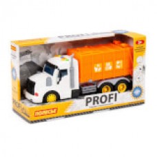 "Профи", автомобиль коммунальный инерционный (со светом и звуком) (оранжевый) (в коробке)