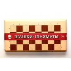 Игра настольная "Шашки-Шахматы" (бол, беж) арт.03889