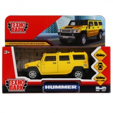 Машина металл HUMMER H2 длина 12 см, двери, багаж, инерц, желтый, кор. Технопарк в кор.2*36шт