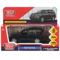 Машина металл TOYOTA PRADO, 12 см, откр дв, багаж, инерц, чёрный, кор. Технопарк в кор.2*36шт