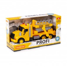 "Профи", автомобиль с подъёмником инерционный (со светом и звуком) (жёлтый) (в коробке)
