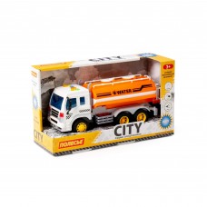 "Сити", поливочный автомобиль инерционный (со светом и звуком) (оранжевый) (в коробке)