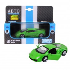 ТМ "Автопанорама"  Машинка металл.  1:43 Lamborghini Gallardo LP560-4, зеленый, инерция, откр. двери