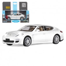 ТМ "Автопанорама" Машинка металлическая 1:32  Porsche Panamera S,белый, свет, звук, откр. двери, ине