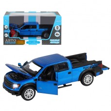 ТМ "Автопанорама" Машинка металлическая 1:34 Ford F-150 SVT Raptor,синий, свет, звук, откр. двери, к