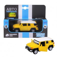 ТМ "Автопанорама" Машинка металлическая 1:43 Toyota FJ Cruiser, желтый, откр. двери, инерция, в/к 17