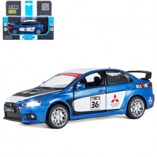 ТМ "Автопанорама" Машинка металлическая1:32  Mitsubishi Lancer Evolution, синий, откр. двери, капот