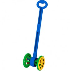 760/1 Каталка «Весёлые колёсики» с шариками (сине-зелёная)