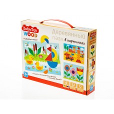 Пазл деревянный 32 эл Baby Toys (12 картинок) арт.04097