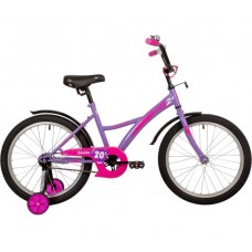 Велосипед NOVATRACK 20" STRIKE фиолетовый, тормоз нож, крылья корот, защита А-тип, без доп колес