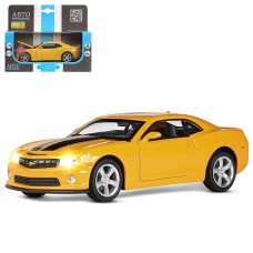 ТМ "Автопанорама" Машинка металлическая 1:32 Chevrolet Camaro SS, желтый, свет, звук, откр. двери, к