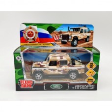 Машина металл LAND ROVER DEFENDER PICKUP КАМУФЛЯЖ 12 см, двери, багаж, кор. Технопарк в кор.2*36шт