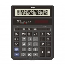 Калькулятор  "UNIEL" UF-68 бухгалтерский, 14 разр., двойное питание, черный