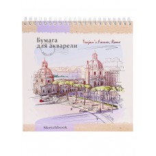 Скетчбук 20л. РИСУНОК ДВОРЦА (20-5649) на гребне, обл. мел. картон, блок -акварель, 190х190