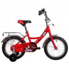 Велосипед NOVATRACK 14" URBAN красный, полная защита цепи, тормоз нож., крылья и багажник хром