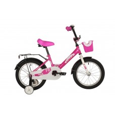 Велосипед FOXX 16" SIMPLE розовый, сталь, тормоз нож, крылья, багажник, перед.корзина, полная защ.це