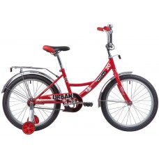 Велосипед NOVATRACK 20" URBAN красный, защита А-тип, тормоз нож., крылья и багажник хром.