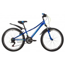 Велосипед NOVATRACK 24" VALIANT сталь.рама 12, синий, 18-скор, TY21/TS38/SG-6SI, V-brake, короткие к