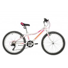 Велосипед FOXX 24" JASMINE белый, стальная рама 12", 6 скор., Power/Microshift TS38-6, V- brake торм