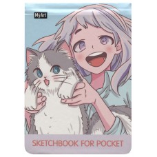 MyArt. Sketchbook for Pocket. Милый котик аниме