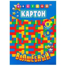 НАБОР ДЛЯ ДЕТ.ТВОРЧЕСТВА Карт цвет"ВОЛШЕБНЫЙ" А4 8л. МОЗАИКА (08-9126)КБС,сер+зол+6цв