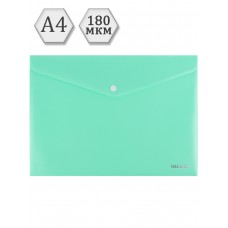 Папка-конверт на кнопке А4, 180мкм, зеленый (ПК-3026) кратно 12