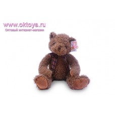 Mягкая игрушка Медведь плюшевый темный с бантом БЕЗ МУЗЫКИ-1цв.(100/1)