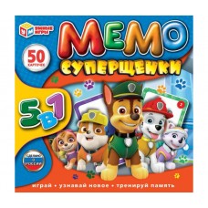 Суперщенки. Мемо 5в1. Настольная игра-квадрат. (50 карточек) 155х155х35мм. Умные игры в кор.50шт