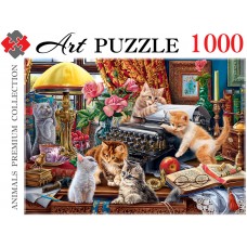 Artpuzzle. ПАЗЛЫ 1000 элементов. КОТЯТА В КАБИНЕТЕ (Арт. Ф1000-0459)