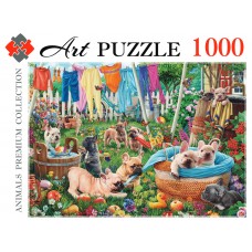 Artpuzzle. ПАЗЛЫ 1000 элементов. ФРАНЦУЗСКИЕ БУЛЬДОГИ В САДУ (Арт. Ф1000-0466)