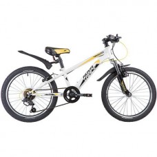 Велосипед NOVATRACK 20" POINTER, белый, сталь, 6-скор, Microshift TS38/Shimano, V-brake