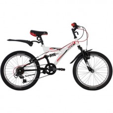 Велосипед NOVATRACK 20" DART, белый, сталь, 6 скор., TY21/RS35/SG-6SI, Shimano