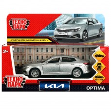 Машина металл KIA OPTIMA длина 12 см, двери, багаж, инерц, серебристый, кор. Технопарк в кор.2*36шт