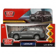 Машина металл LEXUS LX-570 длина 12 см, двери, багаж, инерц, серый, кор. Технопарк в кор.2*36шт