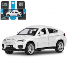 ТМ "Автопанорама" Машинка металлическая 1:43 BMW X6, белый, откр. двери, инерция, в/к 17,5*12,5*6,5