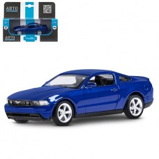 ТМ "Автопанорама" Машинка металлическая 1:43 Ford Mustang GT, синий, откр. двери, инерция, в/к 17,5*