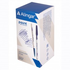Ручка шариковая Alingar "Point", 0,7 мм, синяя, круглый, белый, пластиковый корпус, картонная упаков