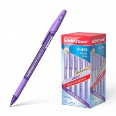 Ручка шариковая Erich Krause "R-301. Violet Stick&Grip", 0,7 мм, фиолетовая, пластиковый цветной кор