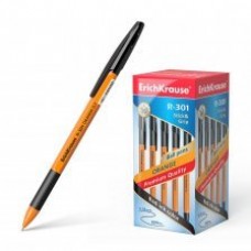Ручка шариковая Erich Krause"R-301 Orange Stick&Grip", 0,7 мм, черная, шестигранный, оранжевый, плас