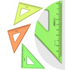 Треугольник СТАММ, 9 см, пластиковый, 45 градусов, прозрачный, цвета ассорти