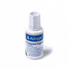Корректирующая жидкость Alingar, 20 мл, на эмульсионной основе, кисточка, уп. 12 шт