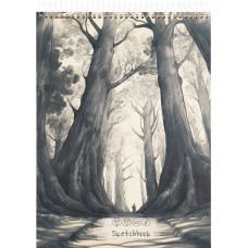 Скетчбук А4, 64л, ТЕМНЫЙ ЛЕС (64-1780) 7БЦ, на спирали сверху, матовая ламинация 100гм2