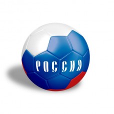 Мяч футбольный россия, пвх 1 слой, 5 р., камера рез., маш.обр. в кор.50шт